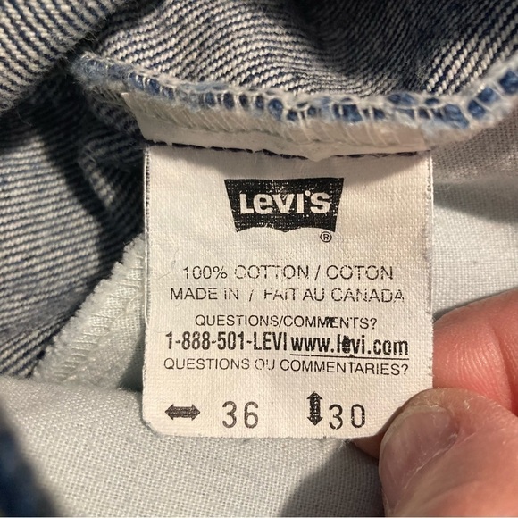 LEVI’S Sz 36 x 30 Orange Tab High Rise Classic Mid Wash Tapered  Leg Jeans - Picture 8 of 12